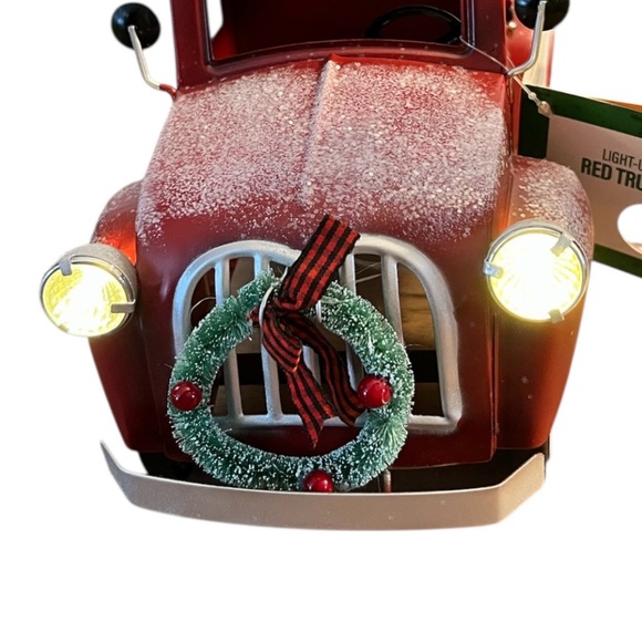 NWT Festive Voice Light Up Red Vintage Truck Christmas Decor w/ Trees - Picture 13 of 14
